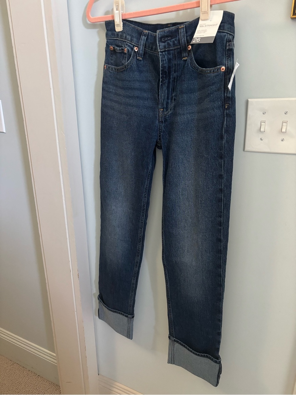 Women’s High-Rise Straight Jeans - Dark Blue